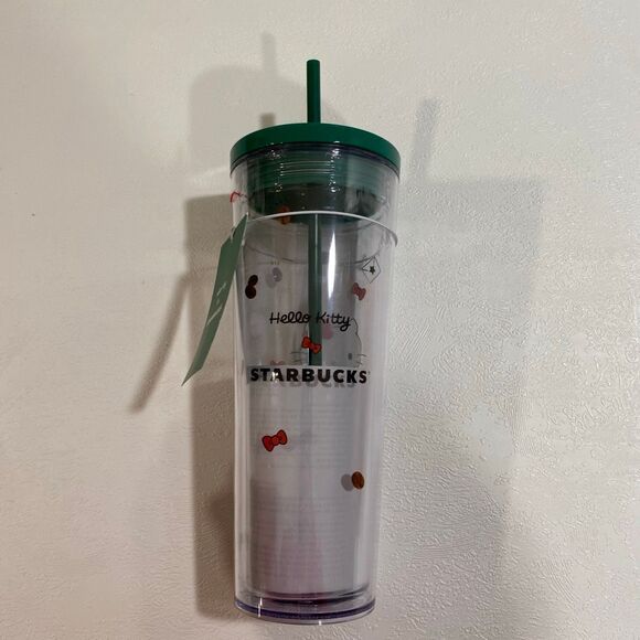 Hello Kitty x Starbucks 24oz Green Lid Tumbler Cup | Limited Edition Collab | Ne - Picture 2 of 6